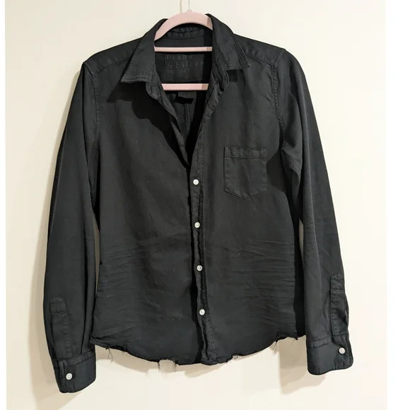 Frank & Eileen Barry Distressed Tailored Button-Up Shirt In Famous Denim - Picture 3 of 8